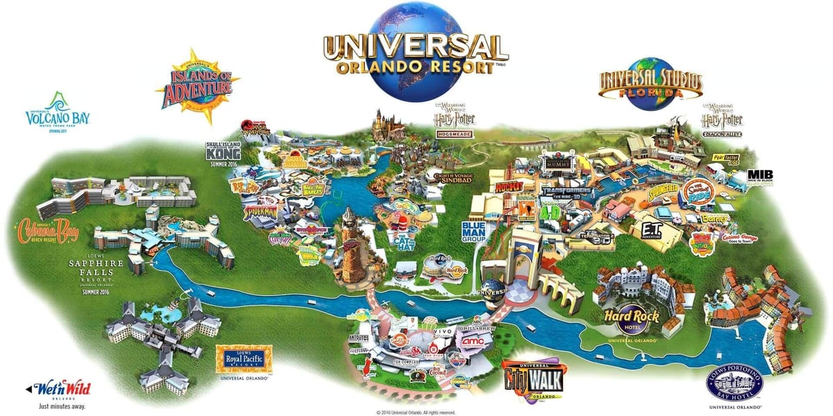 карта на Universal Orlando